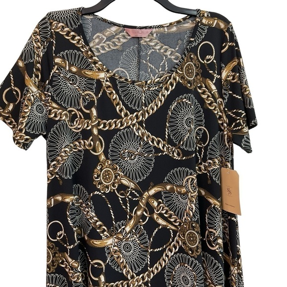 NWT SJS Gold chain dress SIZE 1X - Picture 3 of 12